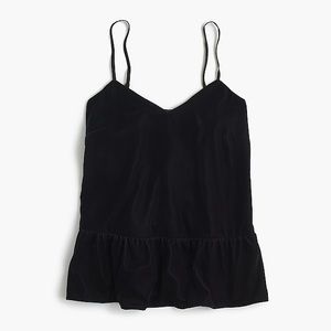 J.Crew Velvet Peplum Camisole